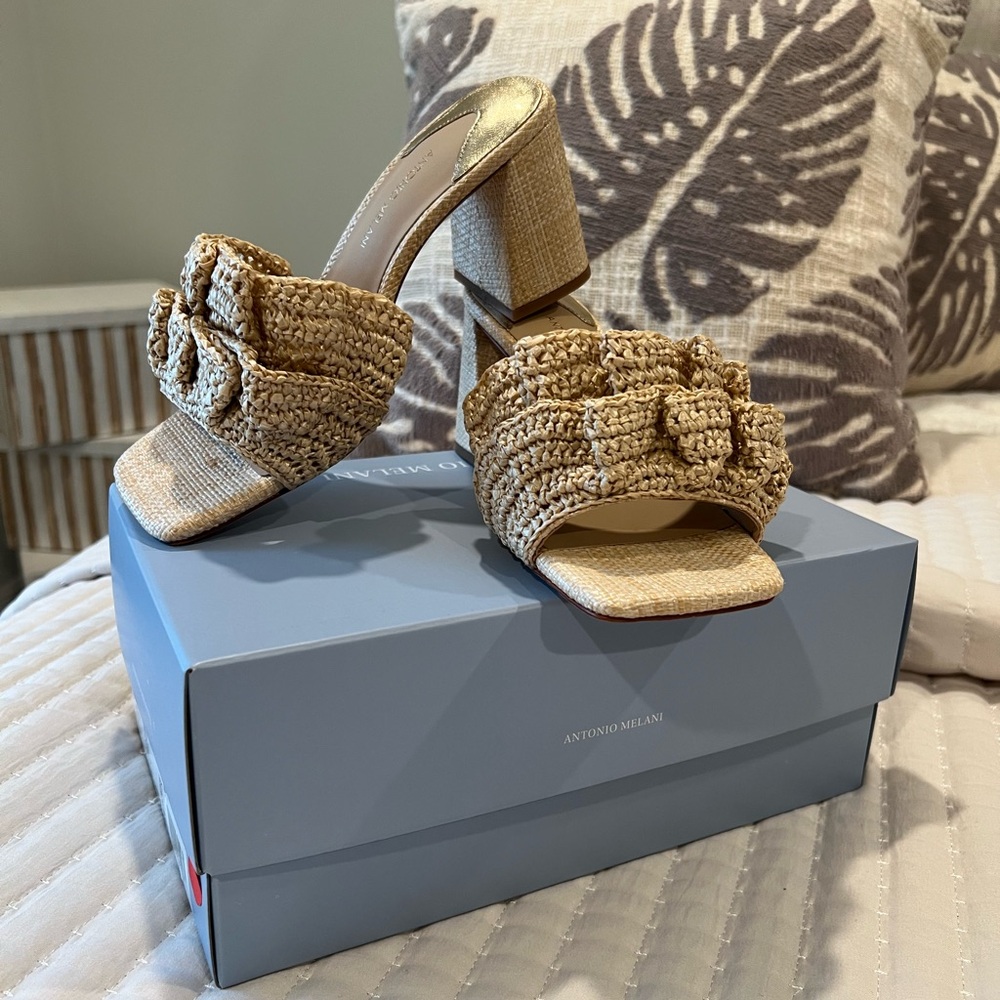 Antonio Melani Tan Heeled Woven Shoes